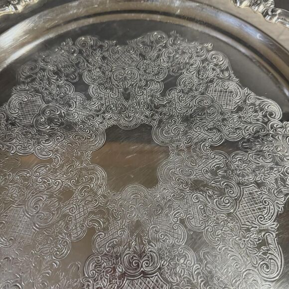 Eton Silver Inc. 709M Silverplate Footed Heated Warming Tray Platter 14" Works! - Picture 6 of 10